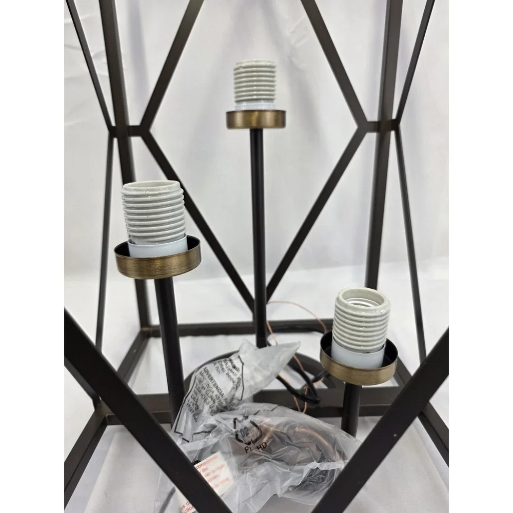 Kichler Solander 1341876 3 Light Pendant Olde Bronze Clear Glass Geometric NEW